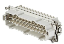 Weidmüller 1211100000, HDC ek parçası, Erkek, 500 V, 16 A, Kutup sayısı: 24, Vida bağlantısı, Boyut: 8