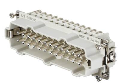 Weidmüller 1211100000, HDC ek parçası, Erkek, 500 V, 16 A, Kutup sayısı: 24, Vida bağlantısı, Boyut: 8 - 1