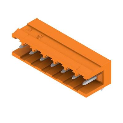 Weidmüller 1238560000, PCB fiş konnektörü, erkek başlık, açık taraf, THT lehim bağlantısı, 5,08 mm, Kutup sayısı: 7, 90°, Lehim pimi uzunluğu (l): 3,2 mm, kalaylı, turuncu - 1