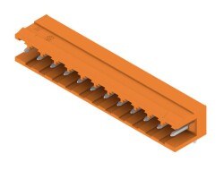 Weidmüller 1239060000, PCB fiş konnektörü, erkek başlık, açık taraf, THT lehim bağlantısı, 5,08 mm, Kutup sayısı: 12, 90°, Lehim pimi uzunluğu (l): 3,2 mm, kalaylı, turuncu