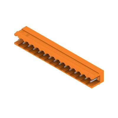 Weidmüller 1239360000, PCB fiş konnektörü, erkek başlık, açık taraf, THT lehim bağlantısı, 5,08 mm, Kutup sayısı: 15, 90°, Lehim pimi uzunluğu (l): 3,2 mm, kalaylı, turuncu - 1
