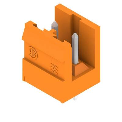 Weidmüller 1239560000, PCB fiş konnektörü, erkek başlık, açık taraf, THT lehim bağlantısı, 5,08 mm, Kutup sayısı: 2, 180°, Lehim pimi uzunluğu (l): 3,2 mm, kalaylı, turuncu - 1