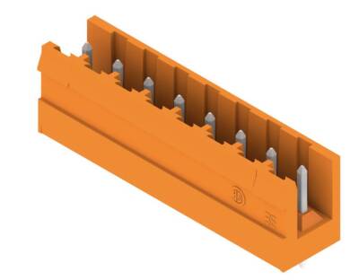 Weidmüller 1240160000, PCB fiş konnektörü, erkek başlık, açık taraf, THT lehim bağlantısı, 5,08 mm, Kutup sayısı: 8, 180°, Lehim pimi uzunluğu (l): 3,2 mm, kalaylı, turuncu - 1