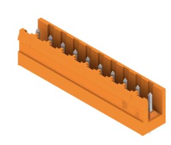 Weidmüller 1240360000, PCB fiş konnektörü, erkek başlık, açık taraf, THT lehim bağlantısı, 5,08 mm, Kutup sayısı: 10, 180°, Lehim pimi uzunluğu (l): 3,2 mm, kalaylı, turuncu