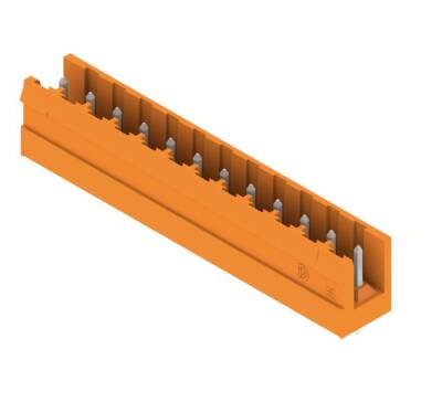Weidmüller 1240560000, PCB fiş konnektörü, erkek başlık, açık taraf, THT lehim bağlantısı, 5,08 mm, Kutup sayısı: 12, 180°, Lehim pimi uzunluğu (l): 3,2 mm, kalaylı, turuncu - 1