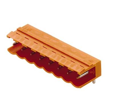 Weidmüller 1508260000, PCB fiş konnektörü, erkek başlık, açık taraf, THT lehim bağlantısı, 5,08 mm, Kutup sayısı: 4, 90°, Lehim pimi uzunluğu (l): 3,2 mm, kalaylı, turuncu - 1