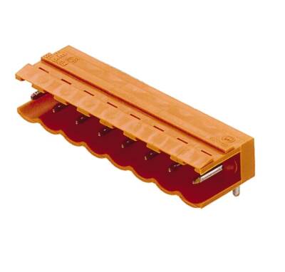 Weidmüller 1508460000, PCB fiş konnektörü, erkek başlık, açık taraf, THT lehim bağlantısı, 5,08 mm, Kutup sayısı: 6, 90°, Lehim pimi uzunluğu (l): 3,2 mm, kalaylı, turuncu - 1