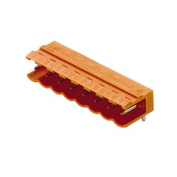 Weidmüller 1508860000, PCB fiş konnektörü, erkek başlık, açık taraf, THT lehim bağlantısı, 5,08 mm, Kutup sayısı: 10, 90°, Lehim pimi uzunluğu (l): 3,2 mm, kalaylı, turuncu
