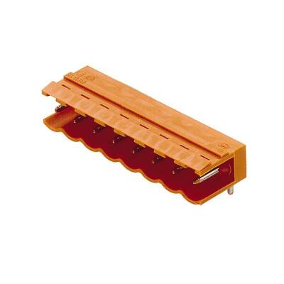 Weidmüller 1508860000, PCB fiş konnektörü, erkek başlık, açık taraf, THT lehim bağlantısı, 5,08 mm, Kutup sayısı: 10, 90°, Lehim pimi uzunluğu (l): 3,2 mm, kalaylı, turuncu - 1