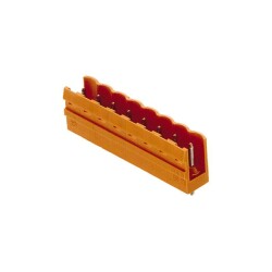 Weidmüller 1517660000, PCB fiş konnektörü, erkek başlık, açık taraf, THT lehim bağlantısı, 5,08 mm, Kutup sayısı: 6, 180°, Lehim pimi uzunluğu (l): 3,2 mm, kalaylı, turuncu,