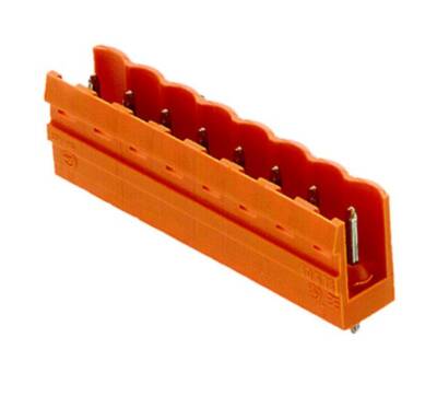 Weidmüller 1517860000, Sürüm PCB fiş konnektörü, erkek başlık, açık taraf, THT lehim bağlantısı, 5,08 mm, Kutup sayısı: 8, 180°, Lehim pimi uzunluğu (l): 3,2 mm, kalaylı, turuncu - 1