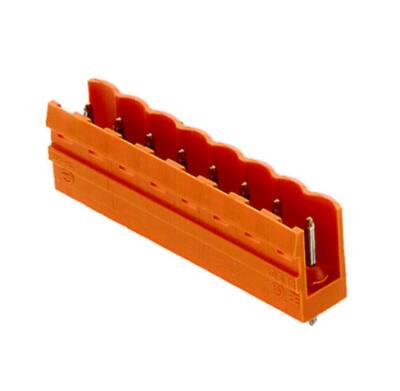 Weidmüller 1517960000, PCB fiş konnektörü, erkek başlık, açık taraf, THT lehim bağlantısı, 5,08 mm, Kutup sayısı: 8, 180°, Lehim pimi uzunluğu (l): 3,2 mm, kalaylı, turuncu - 1