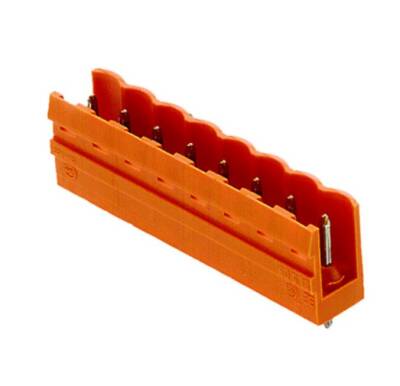 Weidmüller 1518060000, PCB fiş konnektörü, erkek başlık, açık taraf, THT lehim bağlantısı, 5,08 mm, Kutup sayısı: 10, 180°, Lehim pimi uzunluğu (l): 3,2 mm, kalaylı, turuncu - 1