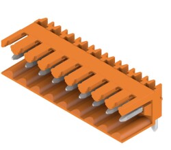 Weidmüller 1597280000, PCB fiş konnektörü, erkek başlık, açık taraf, THT lehim bağlantısı, 3,50 mm, Kutup sayısı: 9, 90°, Lehim pimi uzunluğu (l): 3,2 mm, kalaylı, turuncu