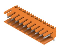 Weidmüller 1597290000, PCB fiş konnektörü, erkek başlık, açık taraf, THT lehim bağlantısı, 3,50 mm, Kutup sayısı: 10, 90°, Lehim pimi uzunluğu (l): 3,2 mm, kalaylı, turuncu - Weidmüller