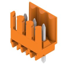 Weidmüller 1604780000, PCB fiş konnektörü, erkek başlık, açık taraf, THT lehim bağlantısı, 3,50 mm, Kutup sayısı: 3, 180°, Lehim pimi uzunluğu (l): 3,2 mm, kalaylı, turuncu