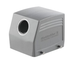 Weidmüller 1666840000, HDC muhafazaları, Boyut: 10, Koruma derecesi: IP65, takılı durumda, Yandan kablo girişi, Fiş yuvası, Alt tarafta yan kilitleme kelepçesi, Standart, Kablo girişlerinin boyutu - Weidmüller