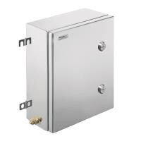 Weidmüller 1200180000, Klippon TB QL (Terminal Kutusu - Çeyrek Kilit), Boş muhafaza, paslanmaz çelik muhafaza, Yükseklik: 350 mm, Genişlik: 260 mm, Derinlik: 200 mm, Bağlantı plakaları: Alt, üst, Malzeme: Paslanmaz çelik 1.4404 (316L), elektro-cilalı