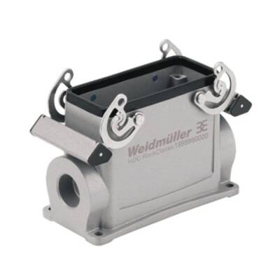 Weidmüller 1656720000, HDC muhafazaları, Boyut: 6, Koruma derecesi: IP65 (takılı durumda), Taban muhafazası, Alt tarafta yan kilitleme kelepçesi, Standart, Kablo girişlerinin boyutu: PG 21 - 1