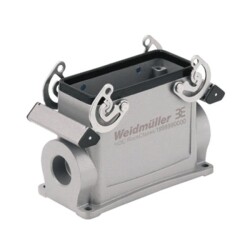 Weidmüller 1656720000, HDC muhafazaları, Boyut: 6, Koruma derecesi: IP65 (takılı durumda), Taban muhafazası, Alt tarafta yan kilitleme kelepçesi, Standart, Kablo girişlerinin boyutu: PG 21